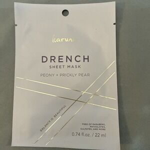 Karuna Drench Sheet Face Mask Peony + Prickly Pear For Dark Spots 0.74 oz